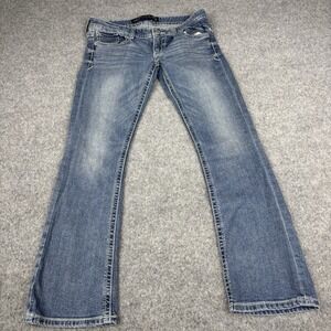 Express Jeans Women's 6s Barely Boot Stella Low Rise Medium Wash Bootcut Denim